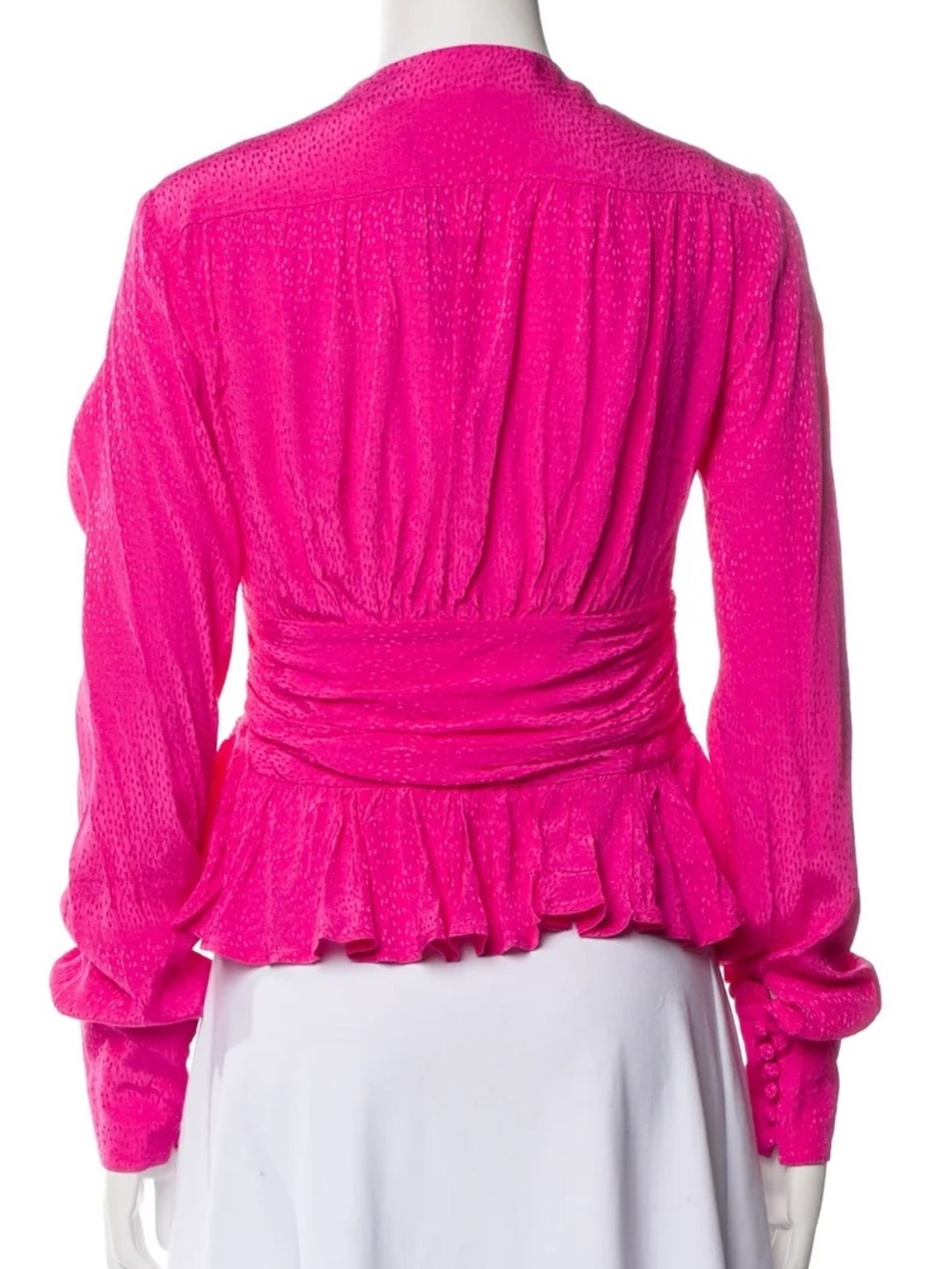BIRGER CHRISTENSEN $220 • 18” PTP • Tracy Pleated Printed Jacquard Blouse NEW - Picture 10 of 11